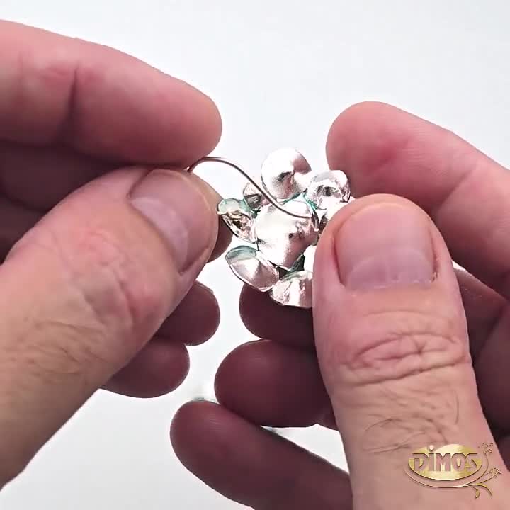 シルバーシーブルームドロップイヤリング • 海をモチーフにした彫刻的