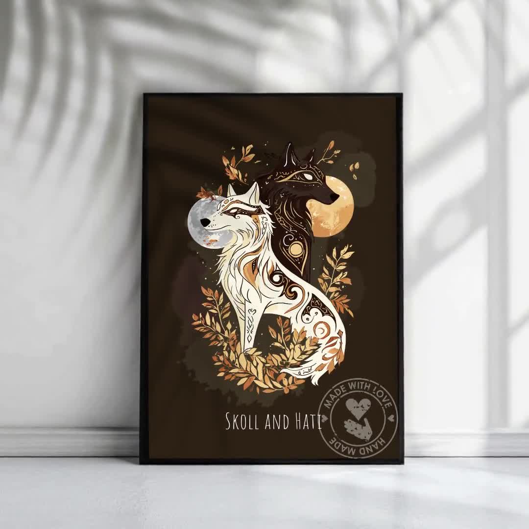 Skoll and Hati Poster: Norse Mythology Wolves Art - Etsy