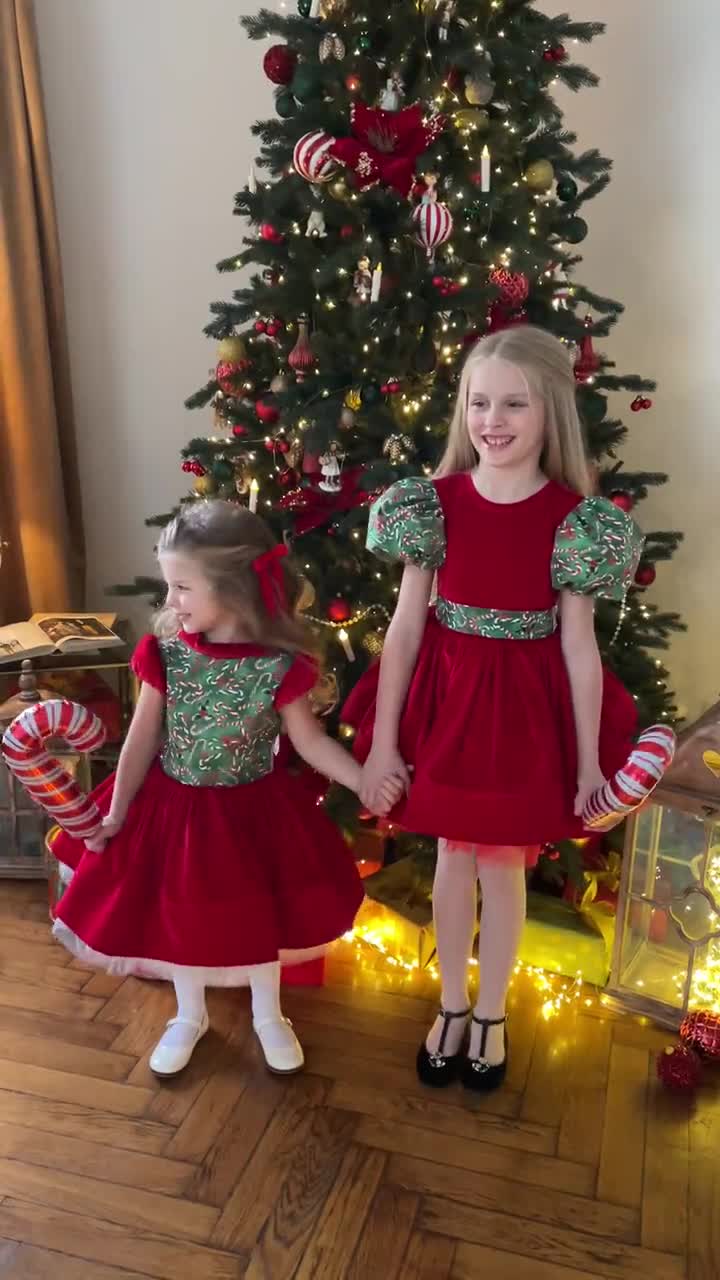 red and green holiday dress Girl Christmas Dress, Christmas Toddler Outfit, Party Tutu Skirt, Photoshoot Party Girls Dress, Santa New Year Gift Belchic