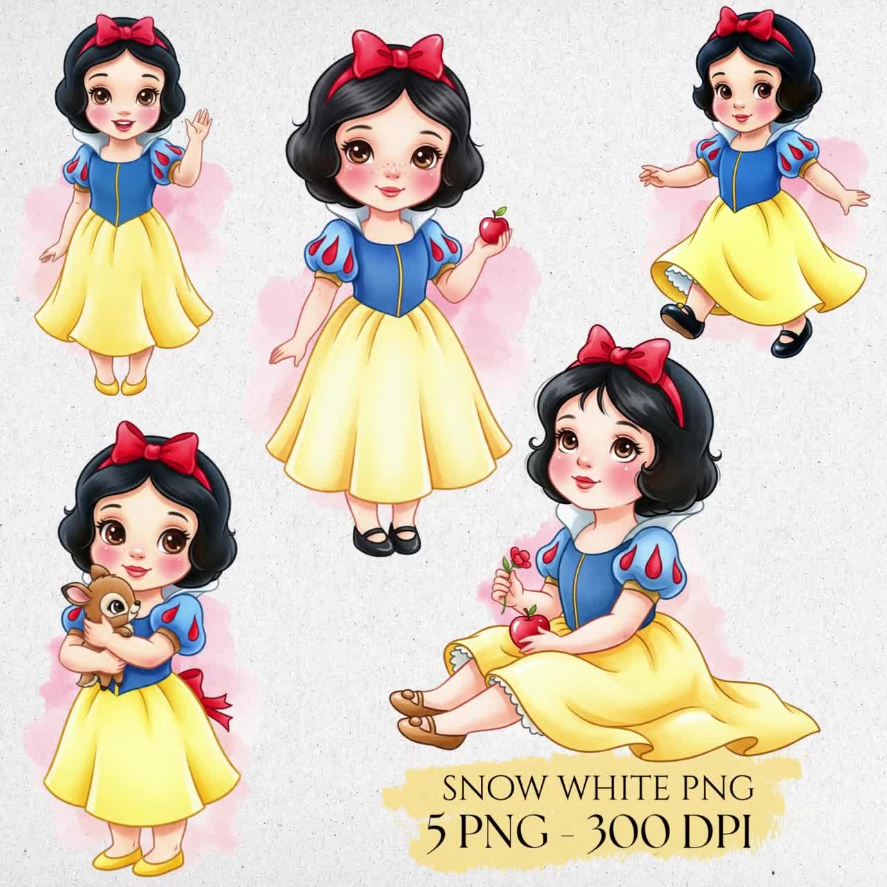 かわいい白雪姫のクリップアート、赤ちゃんの白雪姫のPNG、おとぎ話