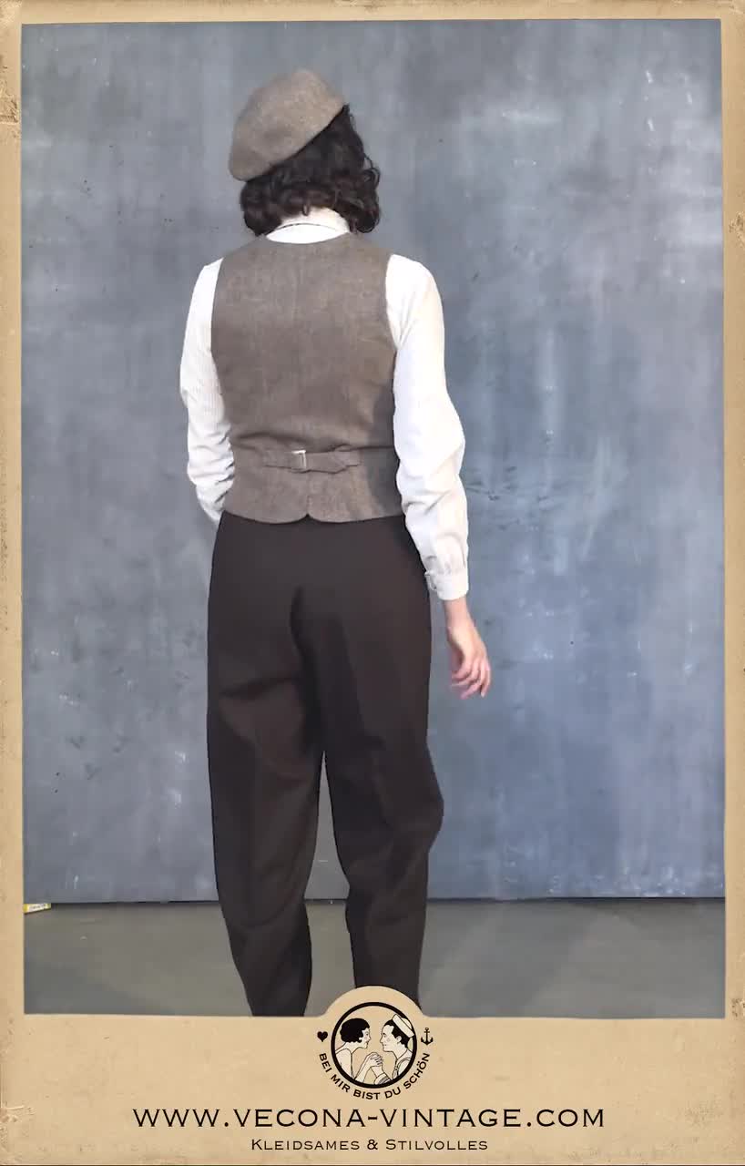 1920年代の婦人用ウール製冬用スキーパンツ 100% バージンウール