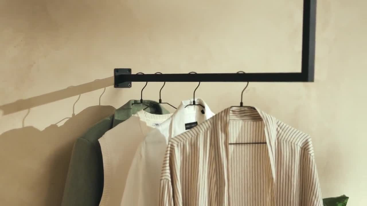 Kleiderstange ÜBERECK Deckenmontage | Garderobenstange in L-Form für Flur, Bad, Küche Decke | Eckgarderobe aus rostfreiem Metall