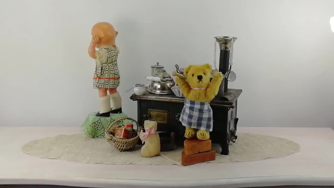シュタイフオリジナルテディベア 7インチ イエロー 1954年から1958年