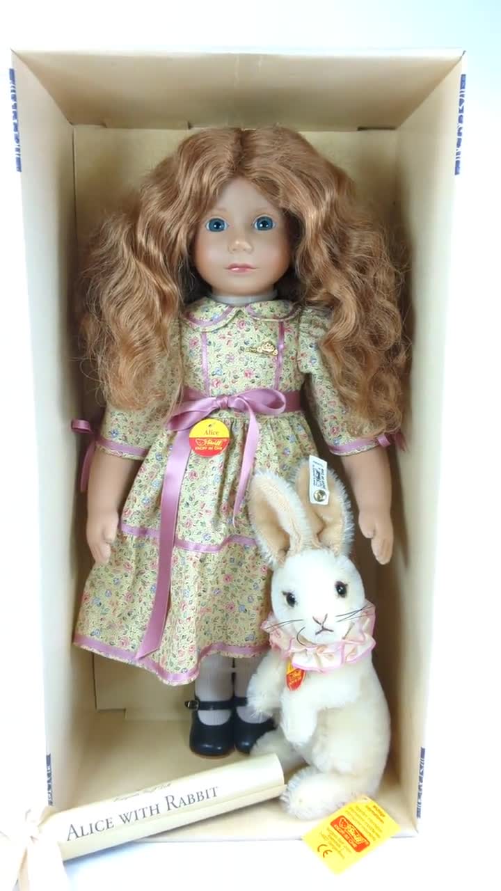 Steiff Doll Alice With Rabbit All Ids 1994 Produced Lmtd Edition