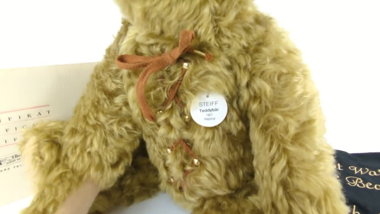 Steiff Teddy Bear 1907 With Hot Water Bottle Inside 20 Inches True