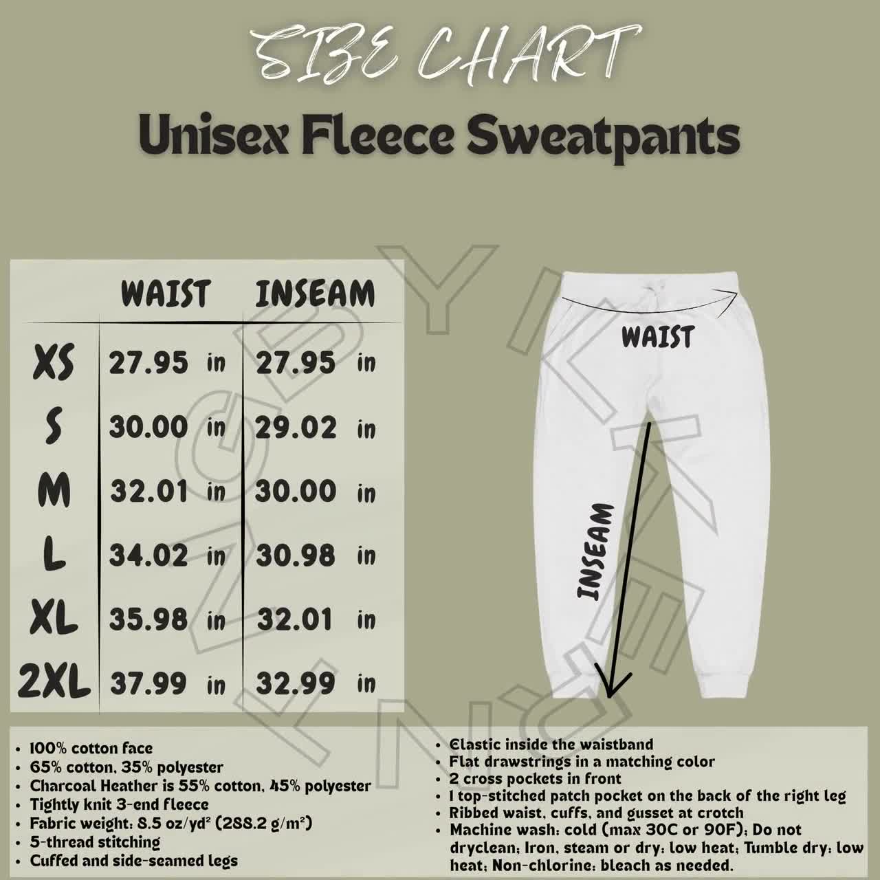 LEX Inspirationスウェットパンツ Sサイズ スウェットパンツのサイズ表 I ユニセックスフリーススウェットパンツ