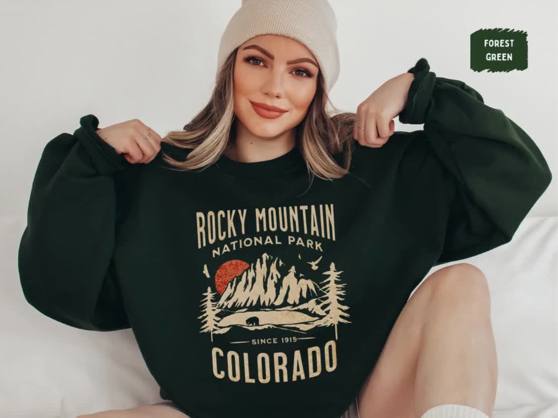 Vintage Rocky Mountain National Park Sweatshirt, Retro Colorado