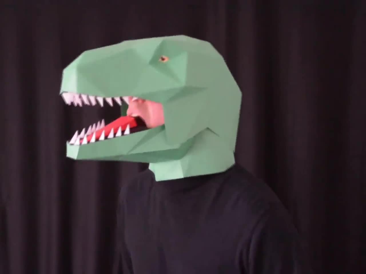 口が動くT-Rexマスクの型紙 - DIY恐竜コスチューム（PDF） - Etsy 日本