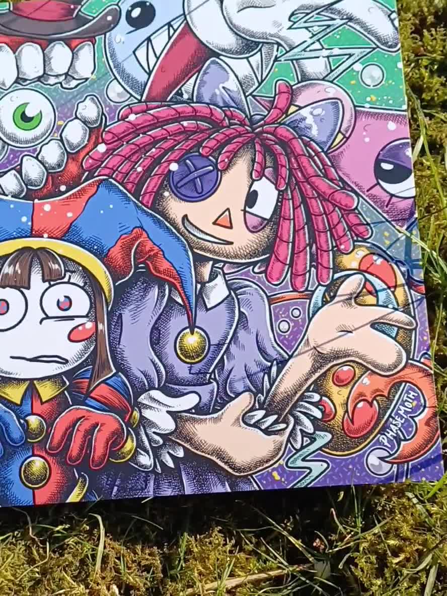 TADCアートプリント：デジタルサーカスファンアート、ポムニ＆ギャング