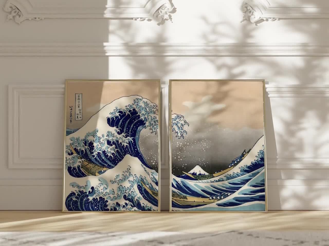 SET OF 2 Katsushika Hokusai Posters, the Great Wave Poster