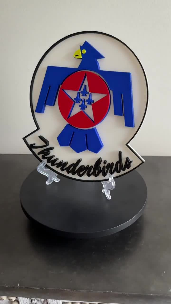 Us Air Force, Thunderbirds Logo 3D Embossed Plaque | Plastic Sign