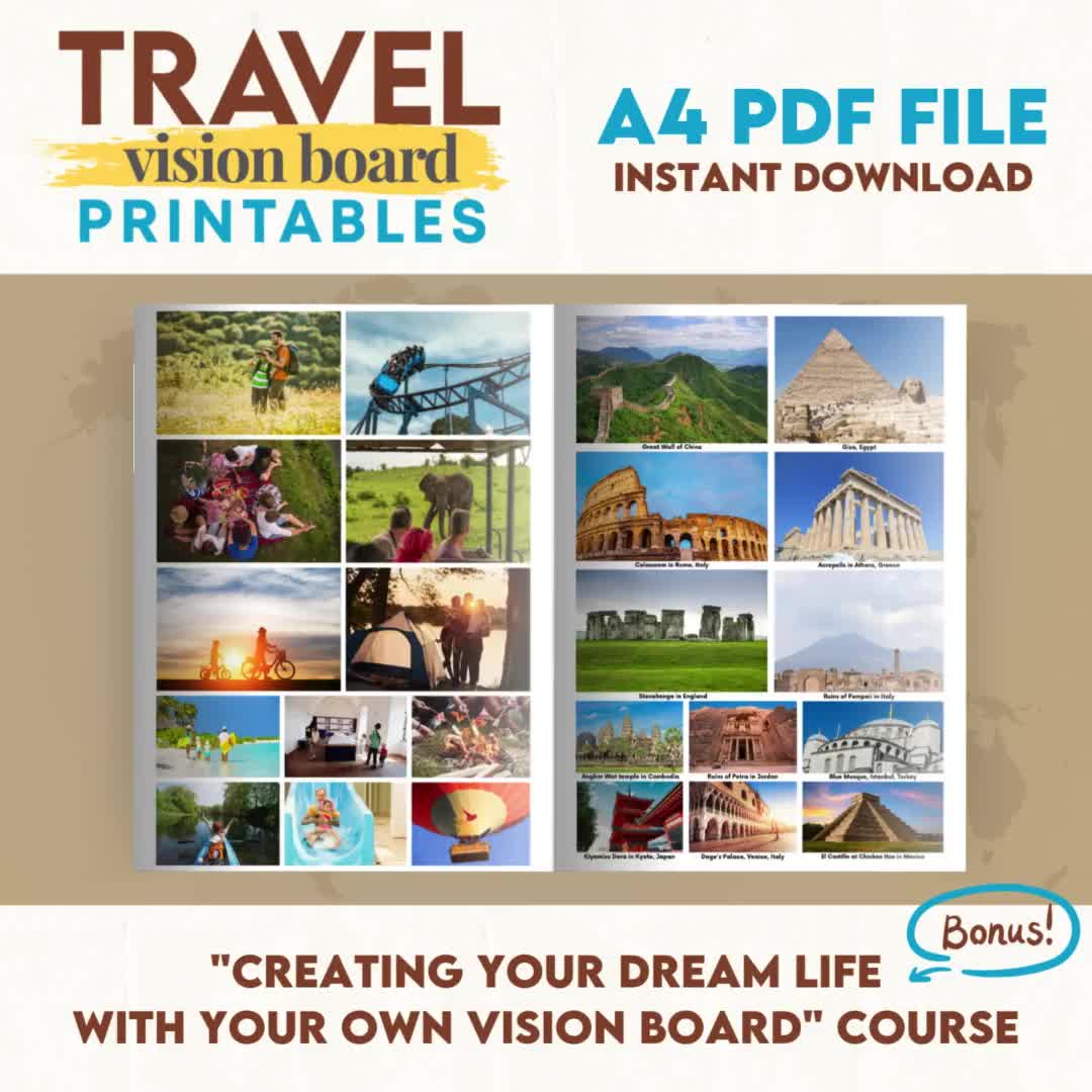 Travel Vision Board Printables - Explore the World With an