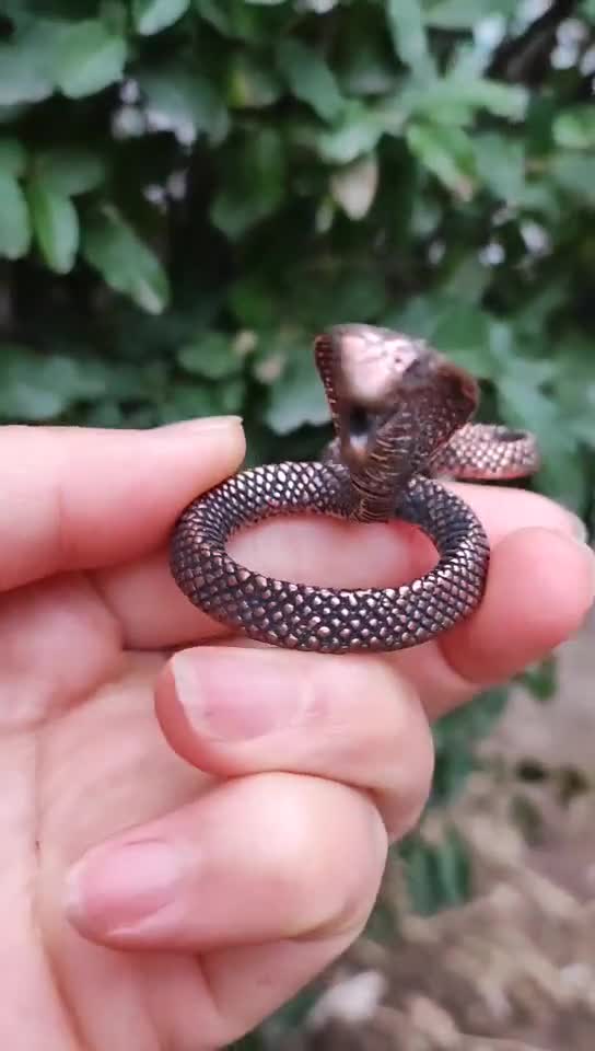 Vtg ヴィンテージスタイル 真鍮コブラ像、動物コブラ像フィギュア ミニ