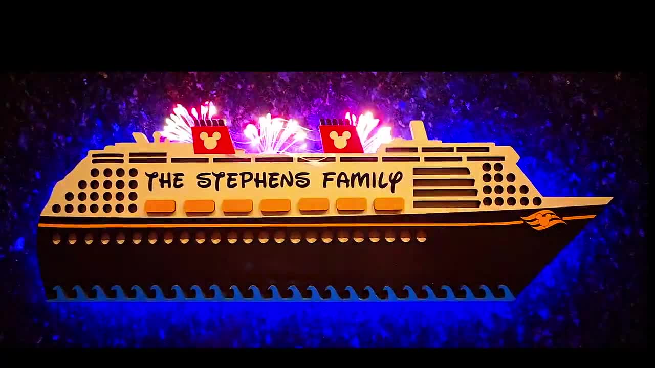 Ultimate Customized Disney Cruise Line Wooden Light up Ship Magnet