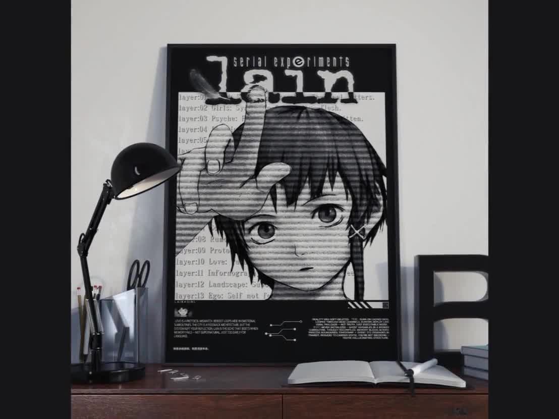 Serial Experiments Lain Poster Print, Lain Poster, Lain Print