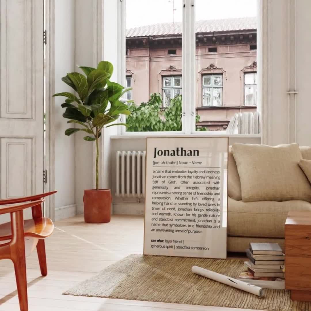 Jonathan Name Meaning Print | Personalized Gift | Nursery Wall Art