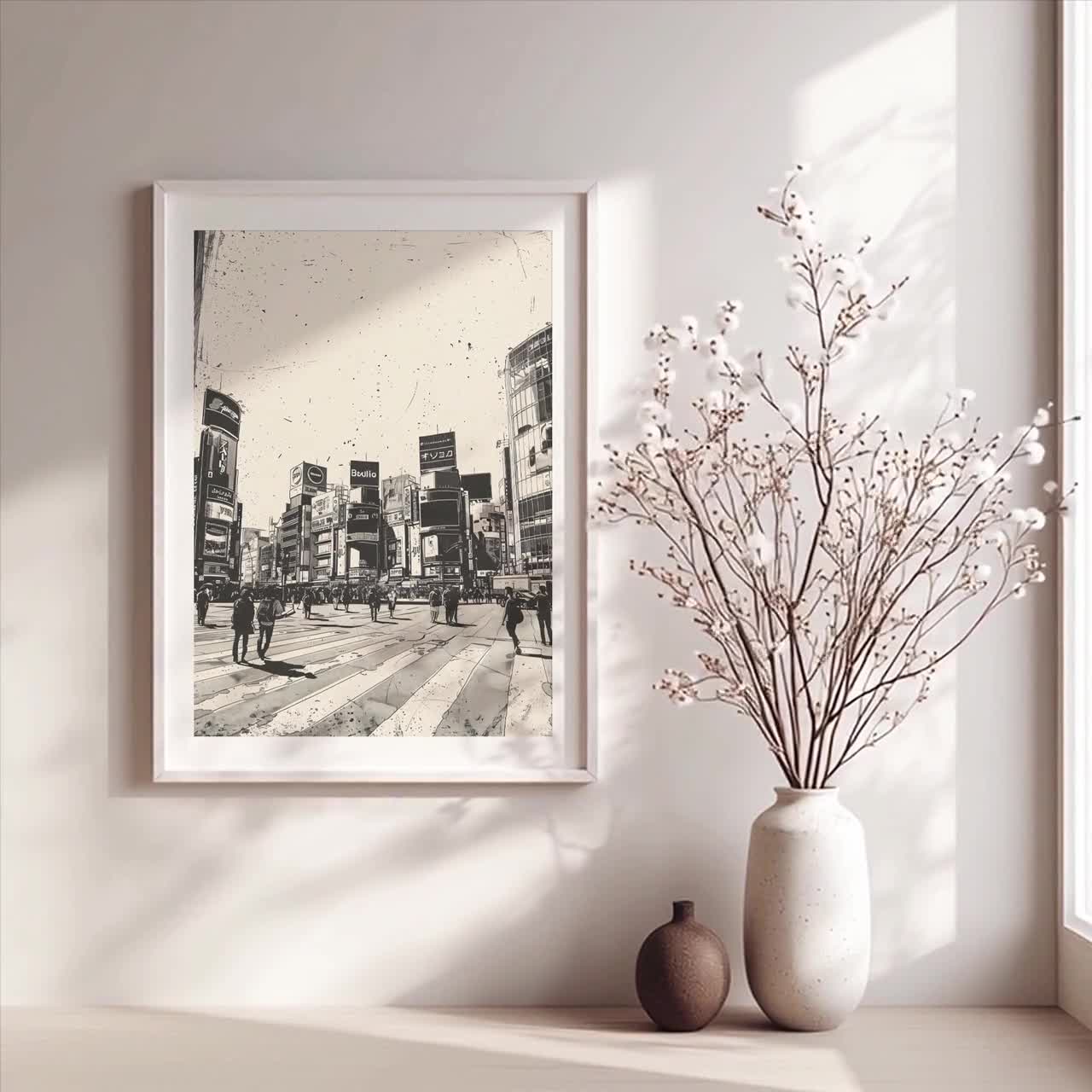 Tokyo Shibuya Crossing Print: Vintage Japan Wall Art - Etsy
