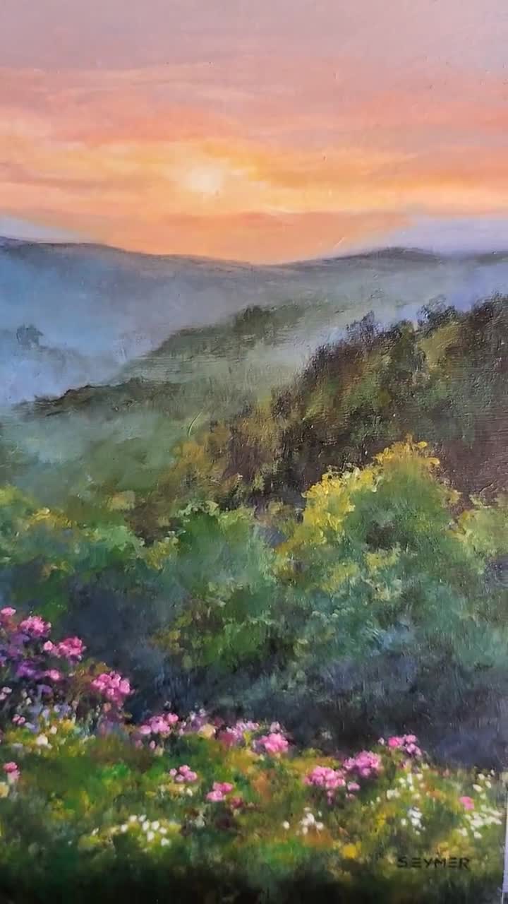 ノースカロライナ州のオリジナル絵画、アメリカの風景、田舎の油絵