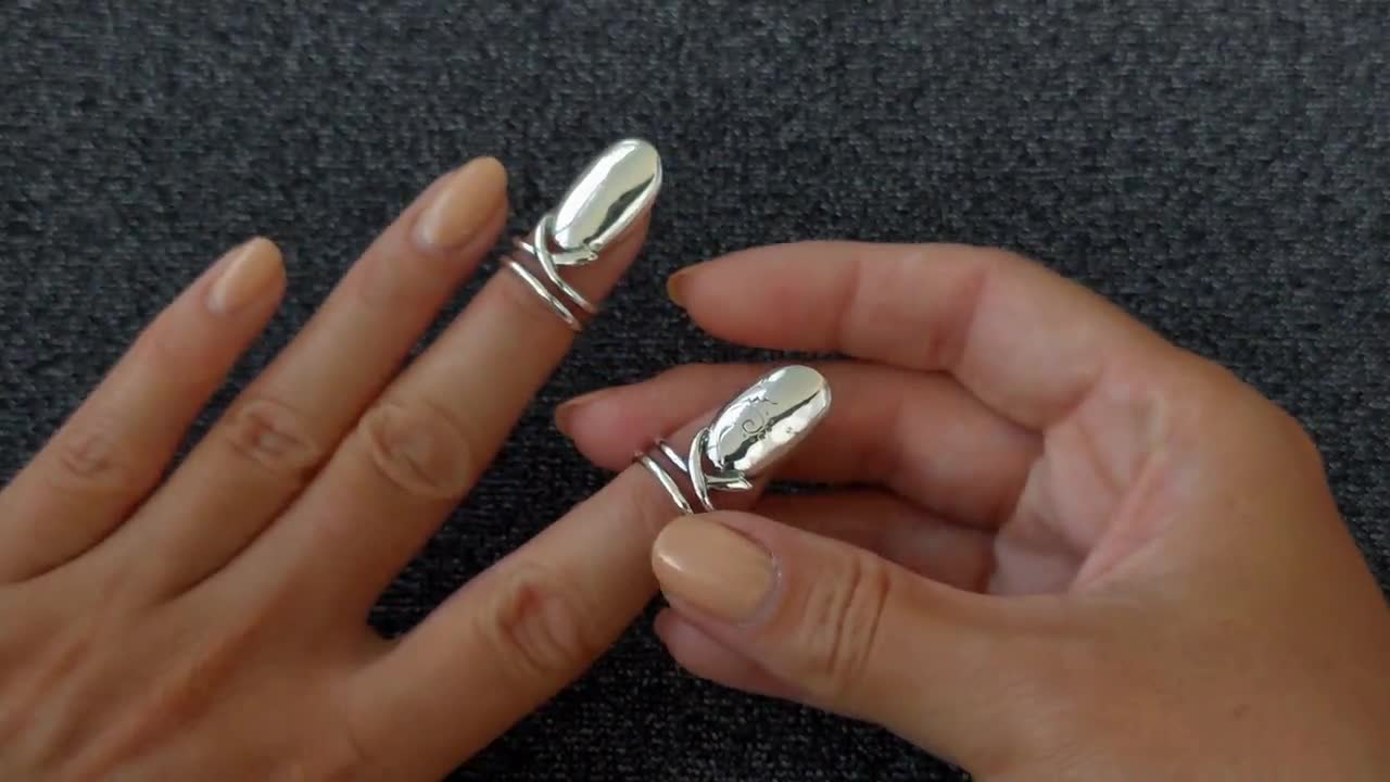 フィンガーネイルリング/スターリングシルバーリング/ネイルリング