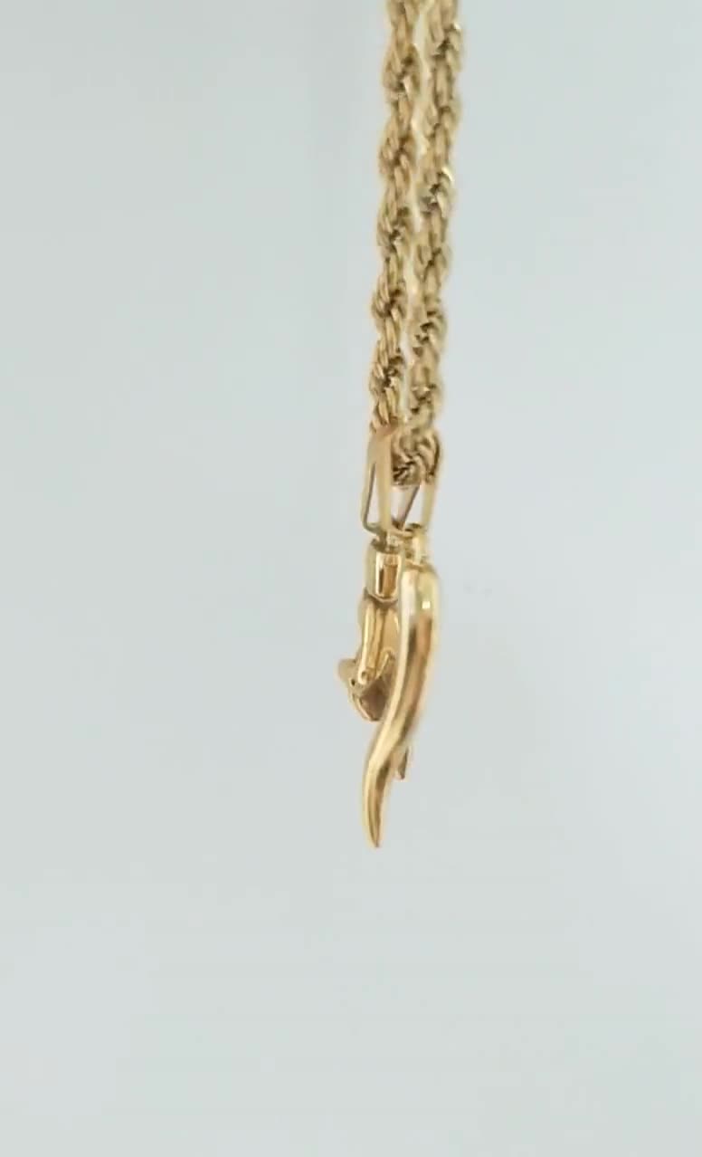 Italian Charm Necklace, Cornicello Lucky Horn, Maloik Hand Men