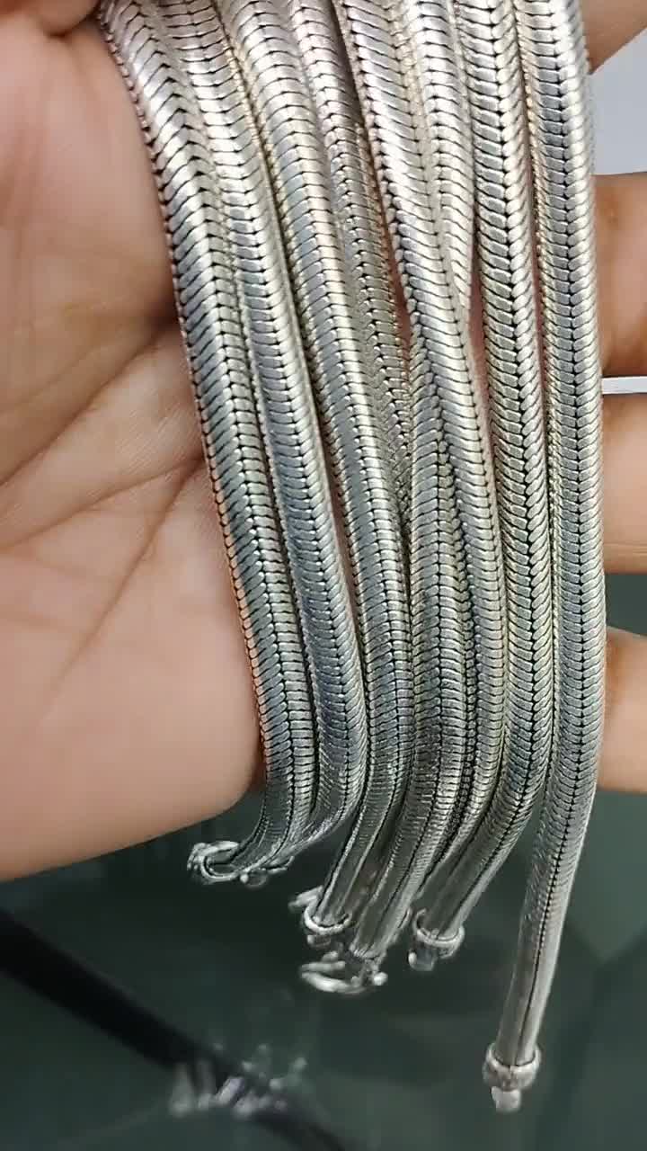 5 mm 925 スターリングシルバー ハンドメイド スネークチェーン