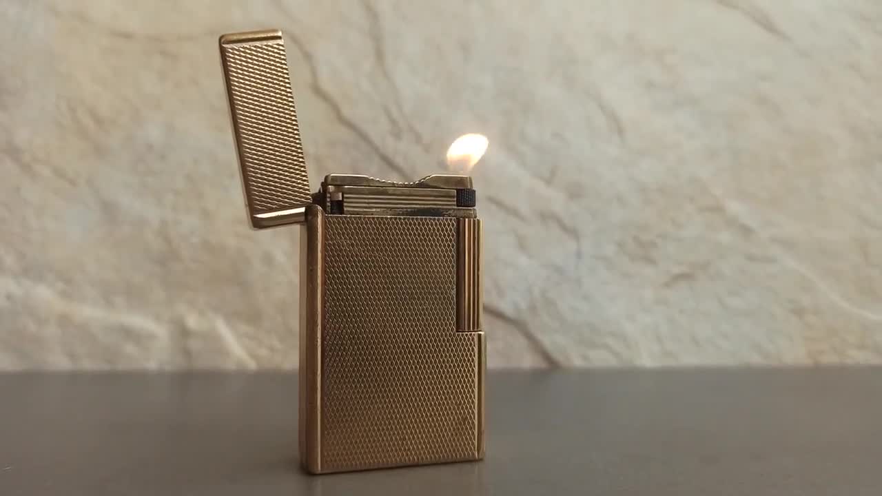 S.T. DUPONT 金メッキ 20ミクロンライター、アンティークポケット