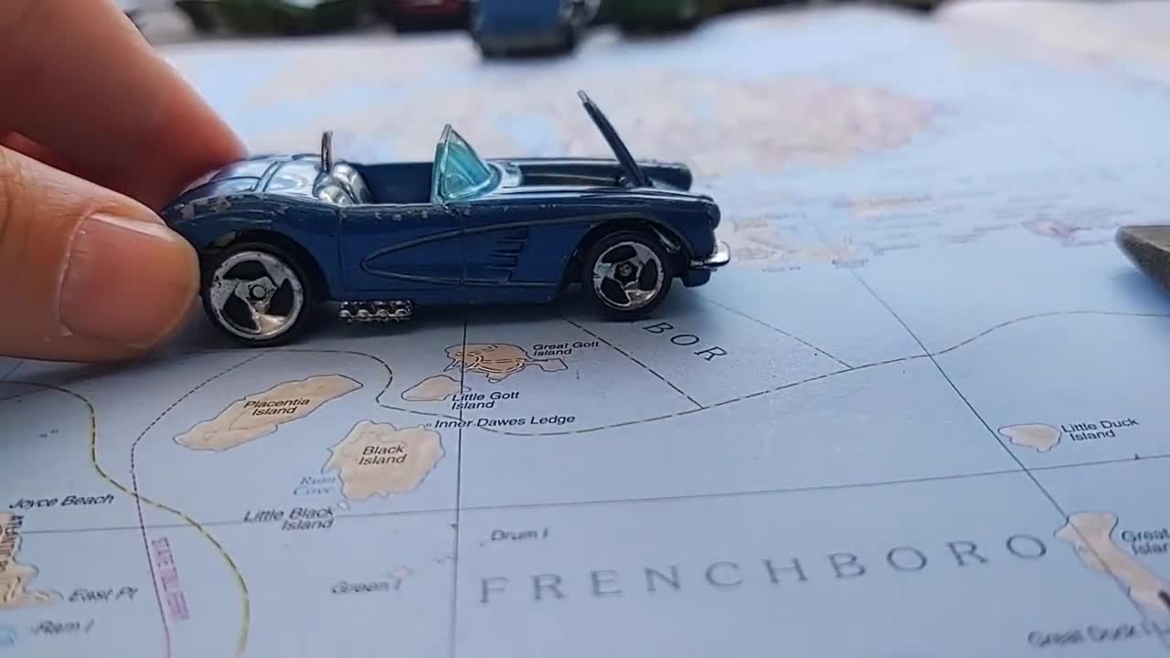 Hot Wheels 58 Corvette Convertible 1994 Vintage Mattel Blue Car