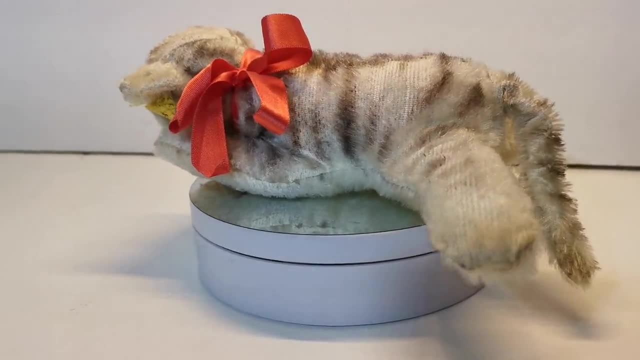 VTG シュタイフ フロッピー キティ CAT 寝ているぬいぐるみ、ドイツ