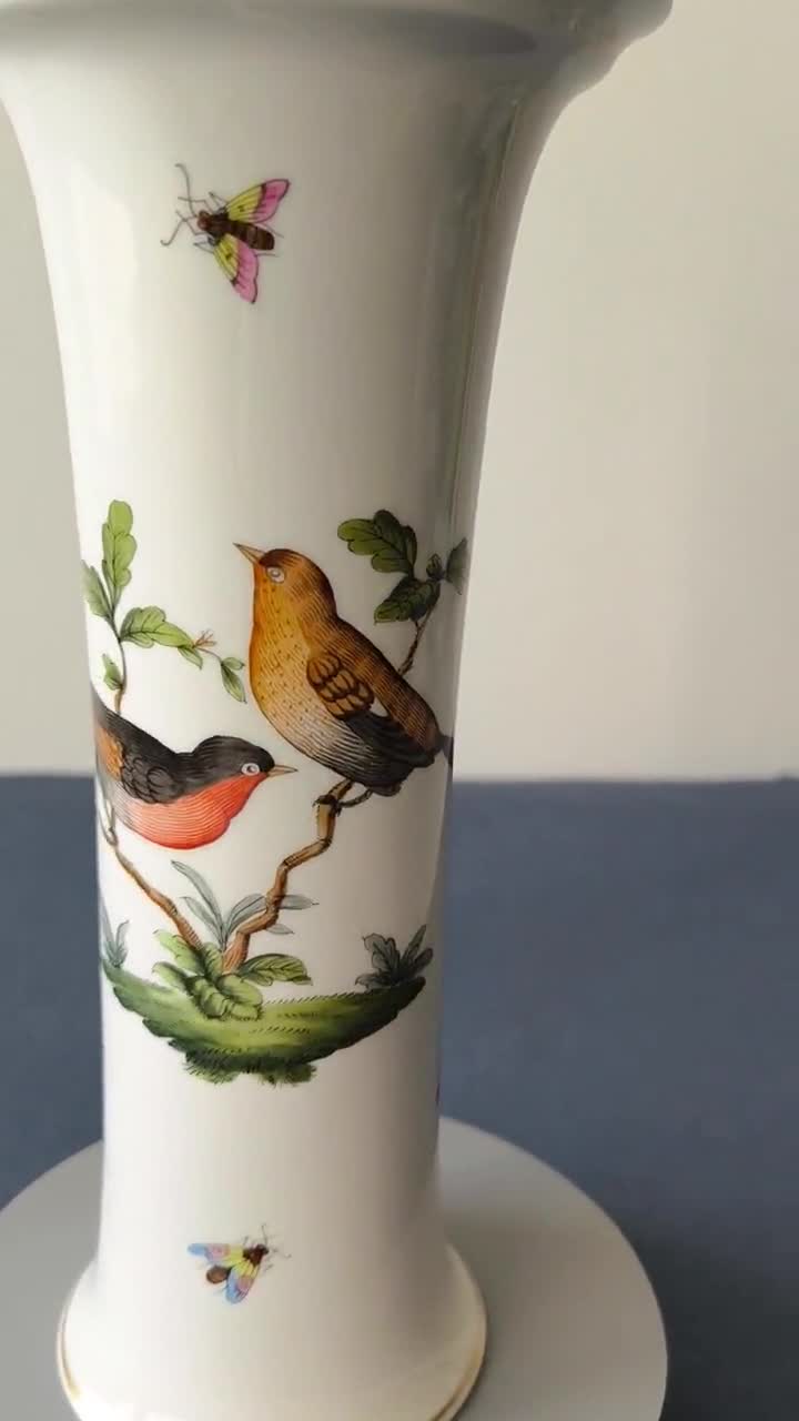ヘレンド 花瓶 ロスチャイルド 鳥 - 手描き花瓶 ヘレンド ハンガリー