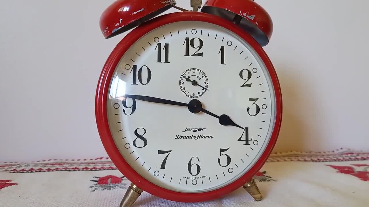 Vintage 60s Jerger Drumbo Alarm Clock - Red (germany) - Etsy