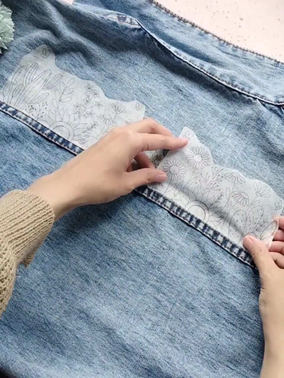 デニムジャケット用フラワー刺繍キット - Etsy 日本