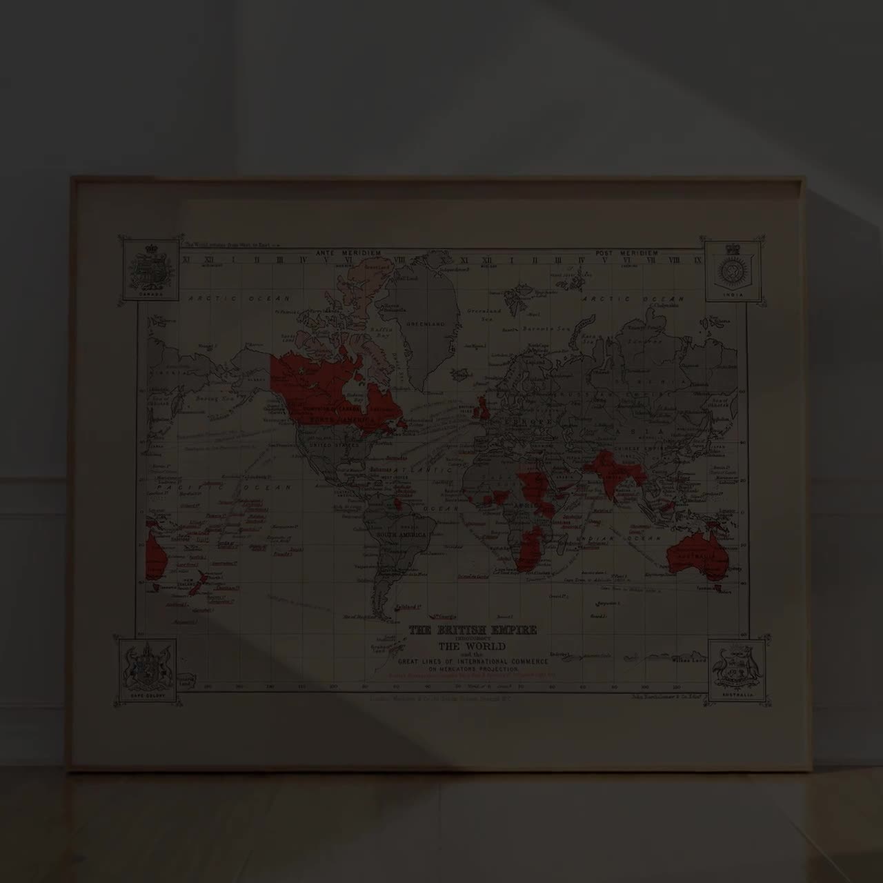 大英帝国の世界地図：ヴィンテージ植民地領土のアートプリント - Etsy 日本