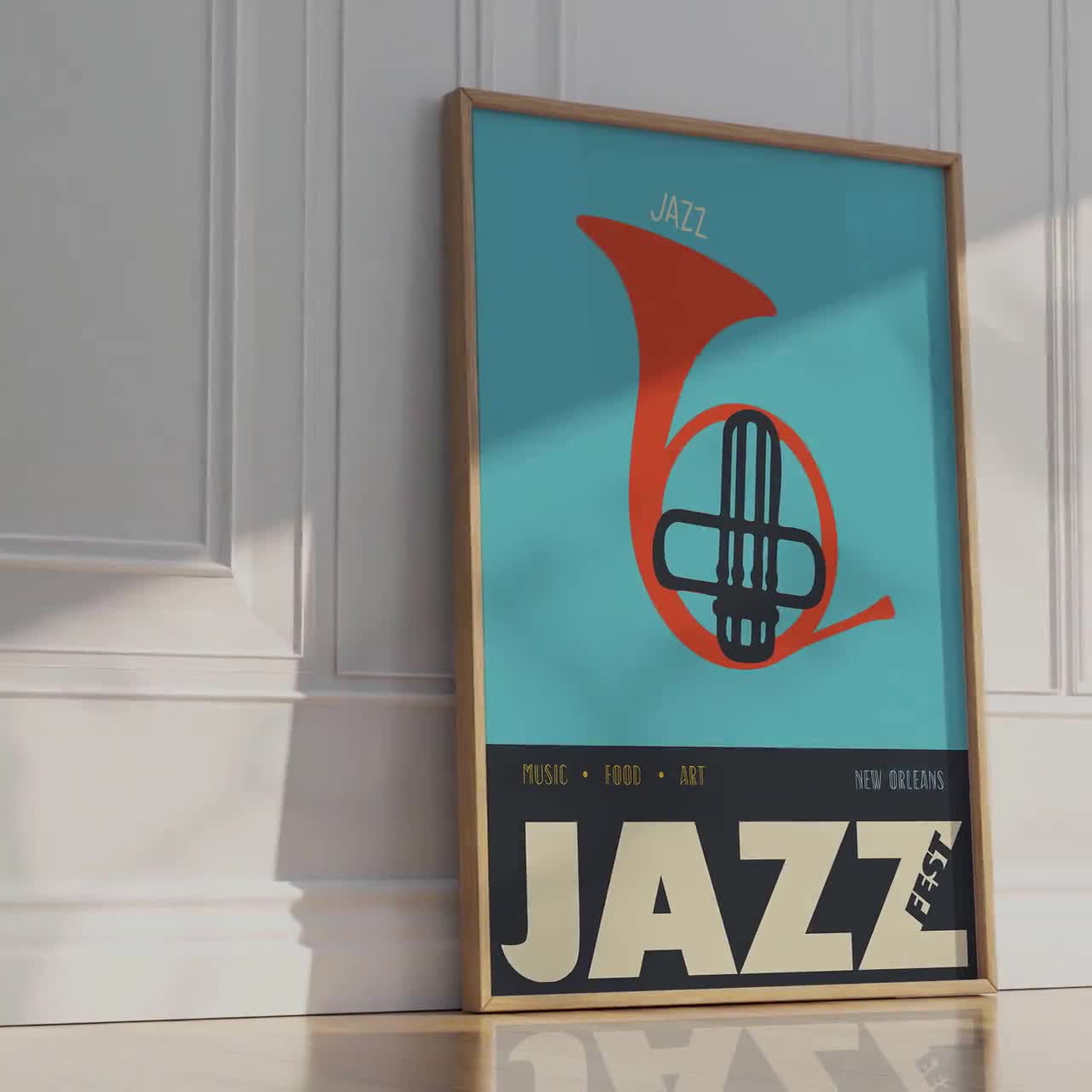 Vibrant Jazz Festival Poster: Mid-century Modern Music Room Art - Etsy
