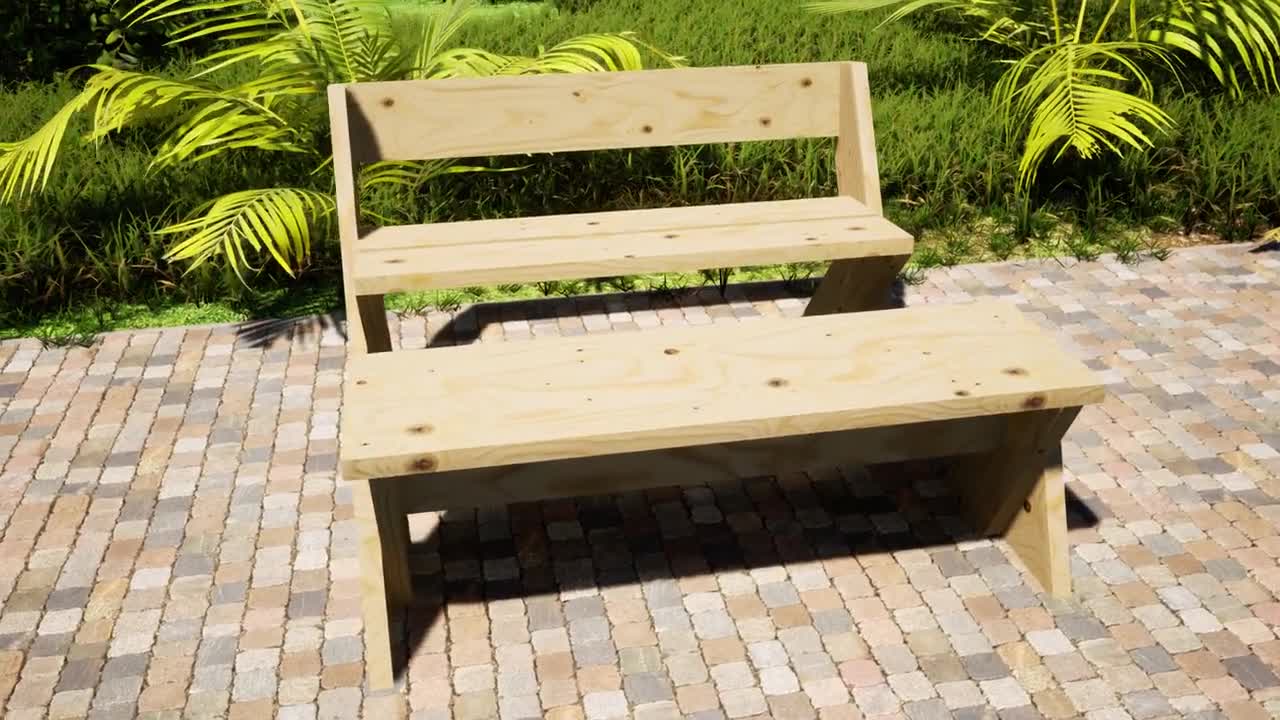 レオポルドベンチセットの設計図：DIY屋外家具（PDFダウンロード