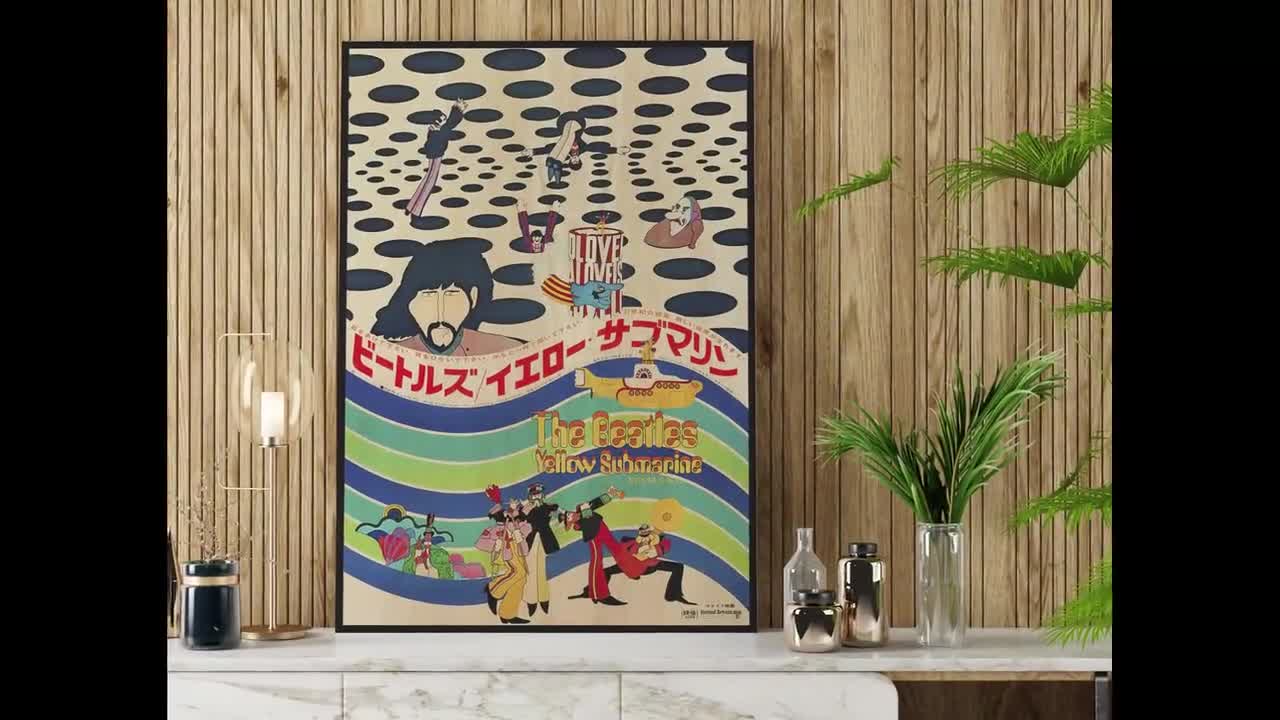 ザ・ビートルズ『イエロー・サブマリン』日本版木製ポスター