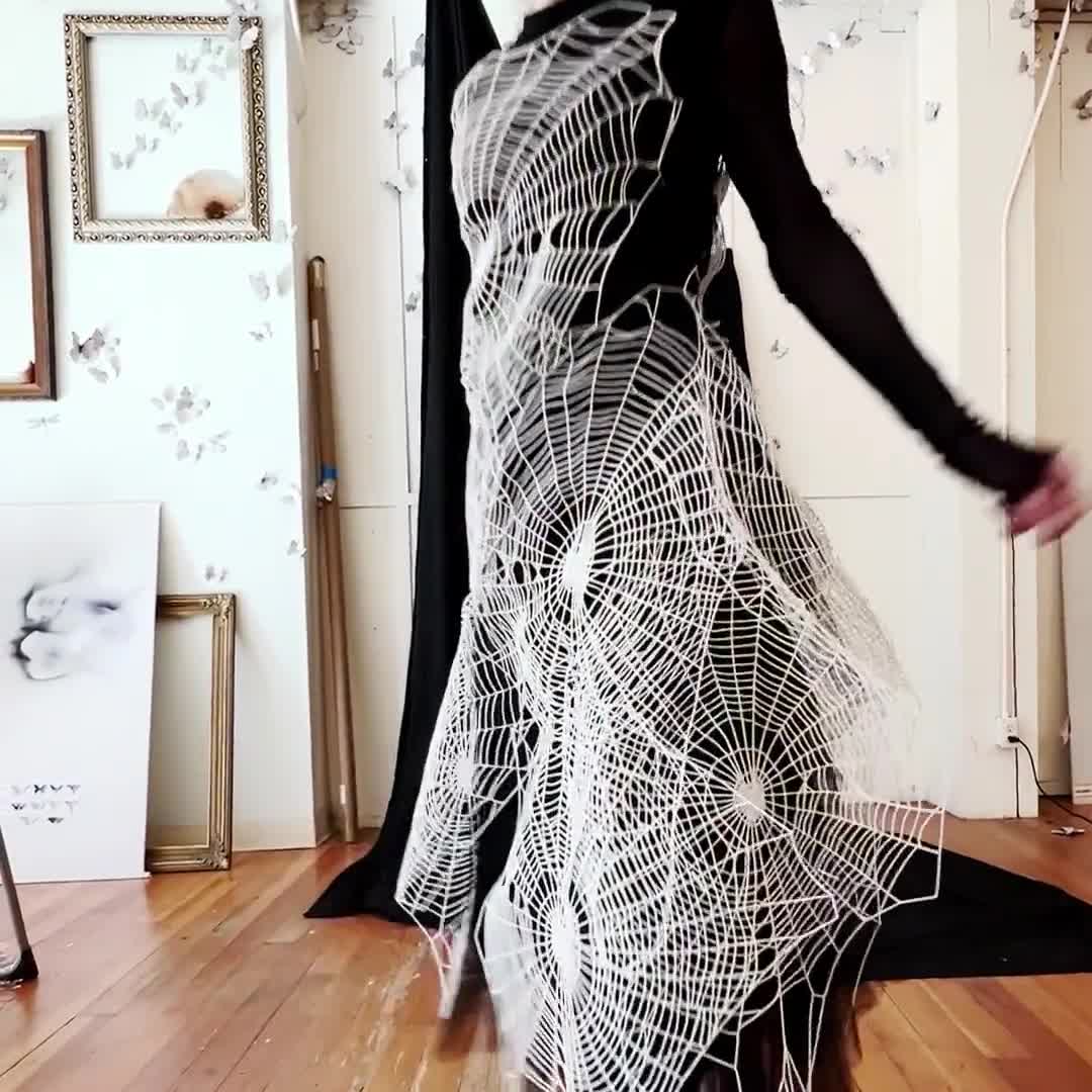 Giant Fabric Spiderweb for Halloween, Realistic Felt Craft Cutouts