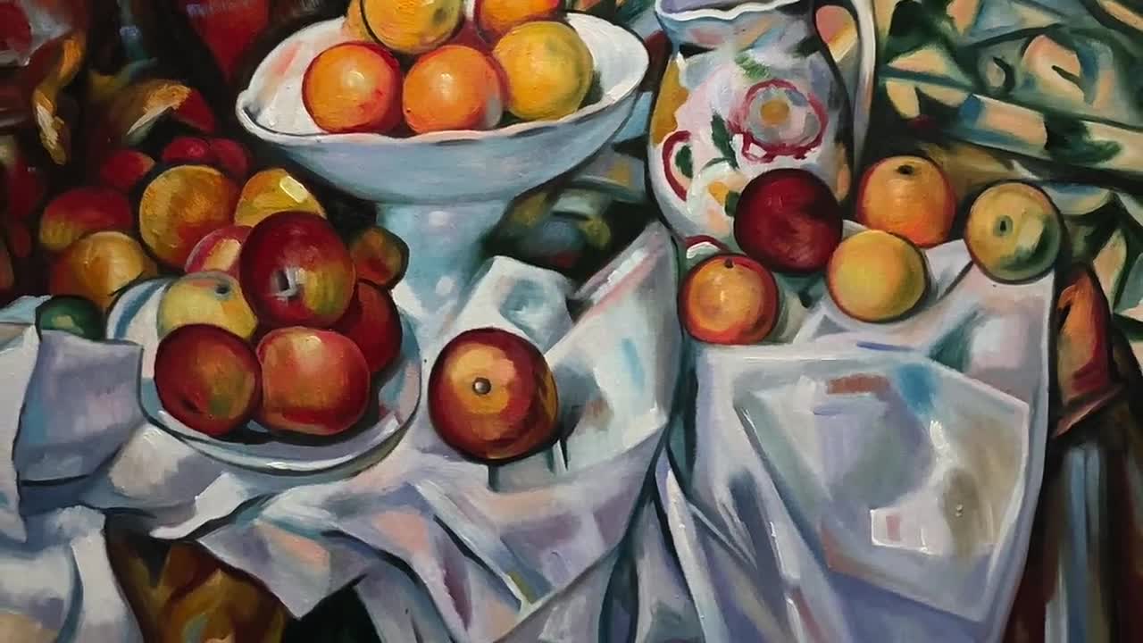 リンゴとオレンジ（1899）ポール・セザンヌの有名な壁画複製