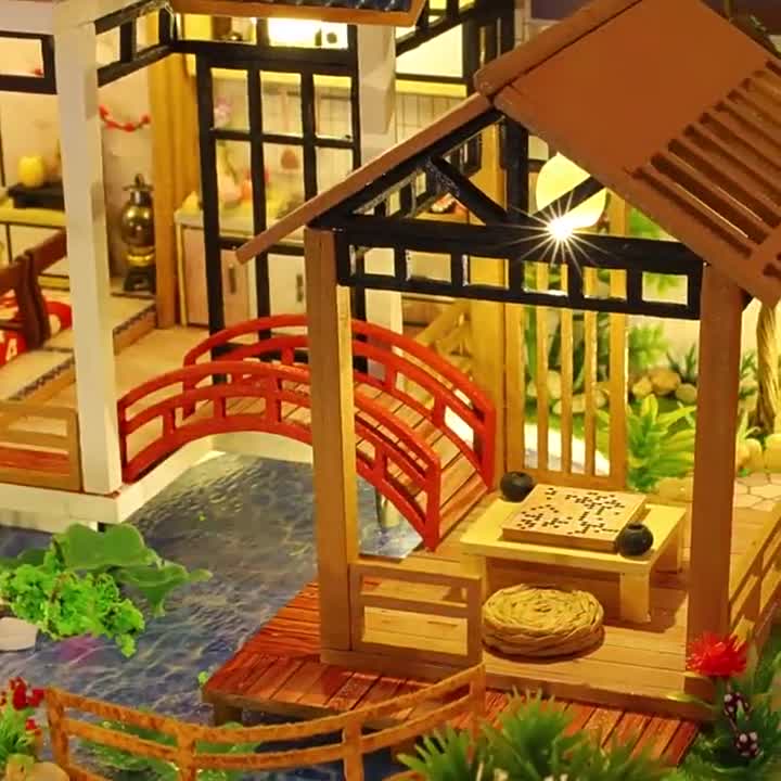 DIY 和風ドールハウス ミニチュアキット 1:24 - 伝統的な家 ミニ