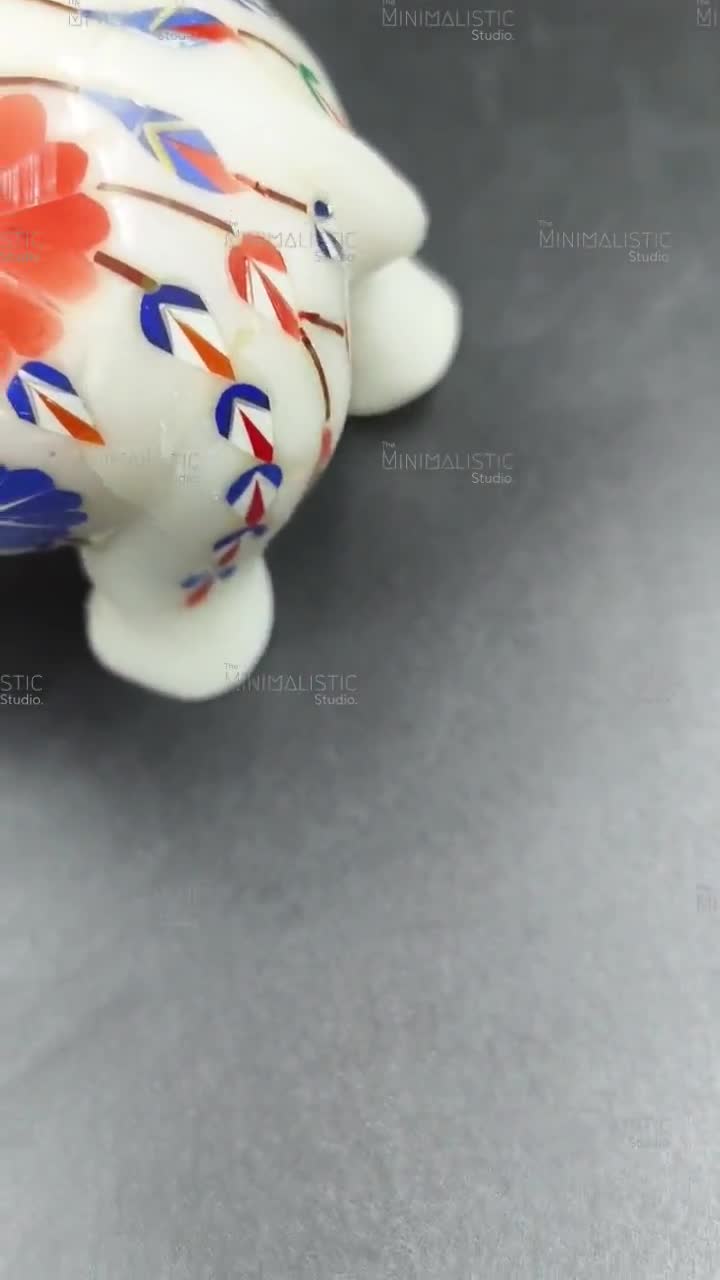花象嵌大理石象 | 手作りの石の置物 - Etsy 日本