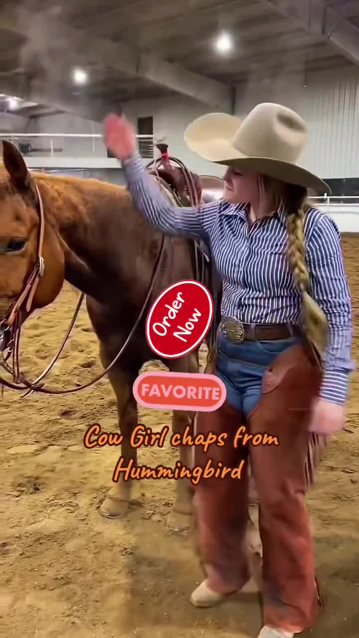 ハンドメイドスエードレザーチャップス：ウエスタンフリンジロデオ乗馬