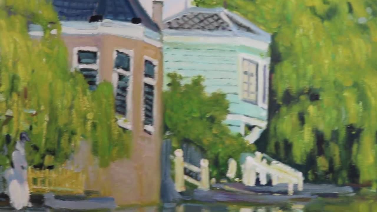 Landscape Near Zaandam - Claude Monet Hand-painted Oil Painting
