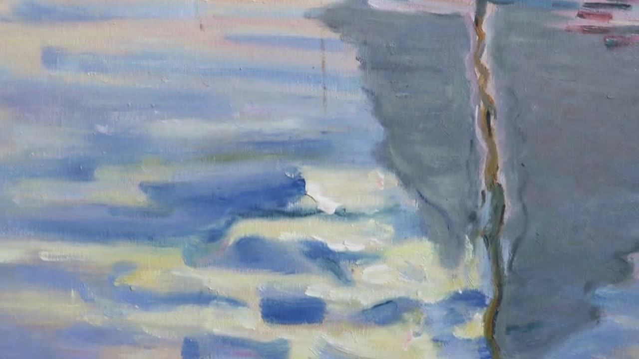 ル・プティ・ジュヌヴィリエの帆船 - クロード・モネの手描き油絵複製