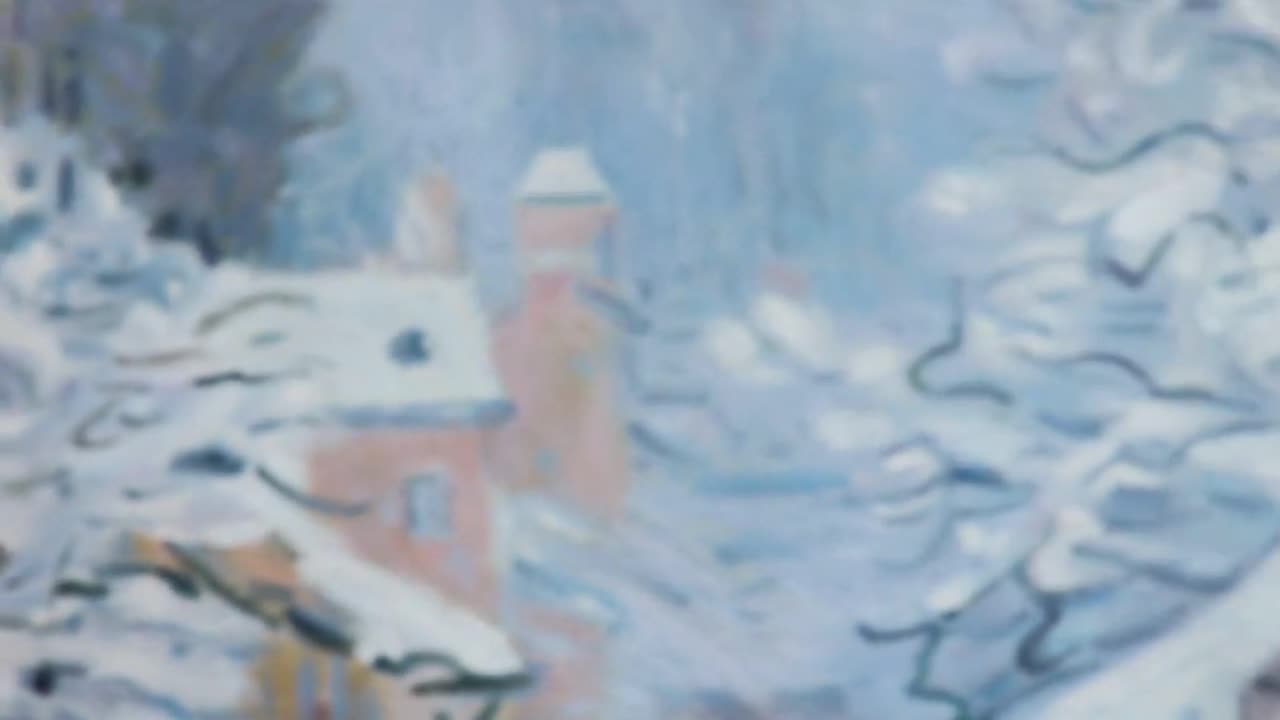ルーヴシエンヌの雪 - アルフレッド・シスレーの手描き油絵複製、冬の