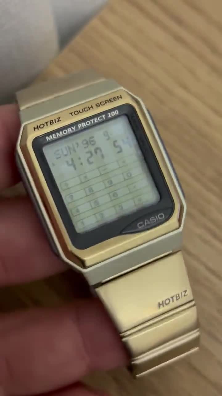 Vintage RARE Casio HOTBIZ VDB-3000 Touch Screen Memory Rare Gold