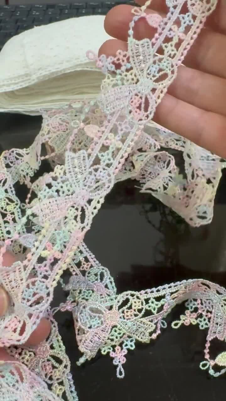 3-5メートル 3.5cm 1.37インチ幅 カラフルなリボンチェーン刺繍生地