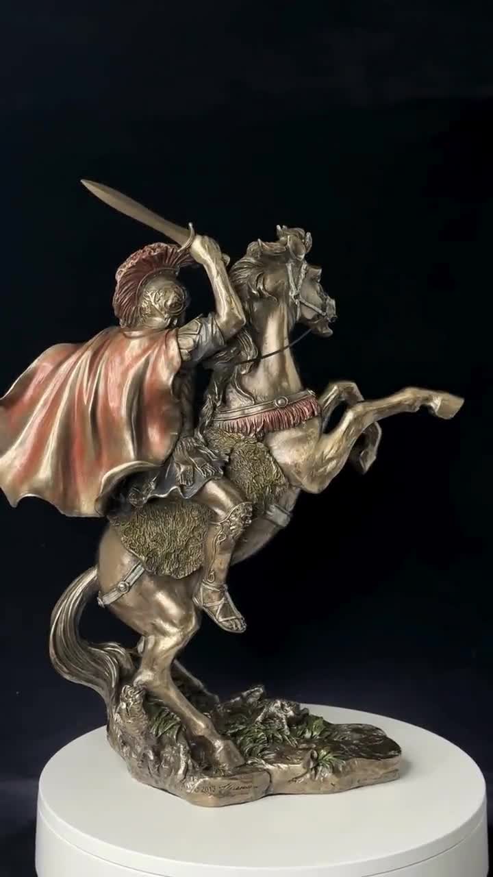 アレクサンダー像 - ブロンズ仕上げのマケドニアの騎馬戦士 - Etsy 日本