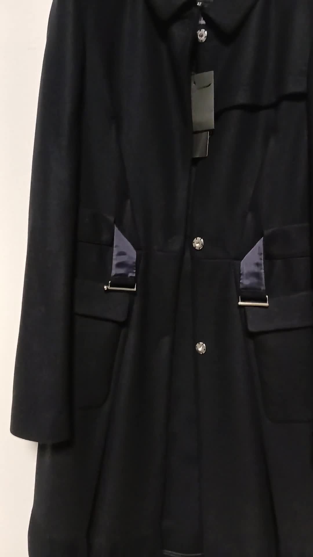 Vintage Costume National Wool Coat - Women's Blue Winter Coat Cnc