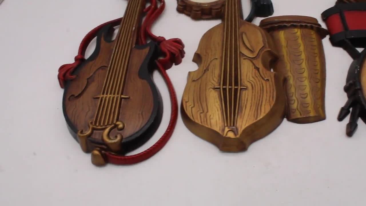 Vintage Sexton Jazz Band Rare Set of Three Cast Metal Wall