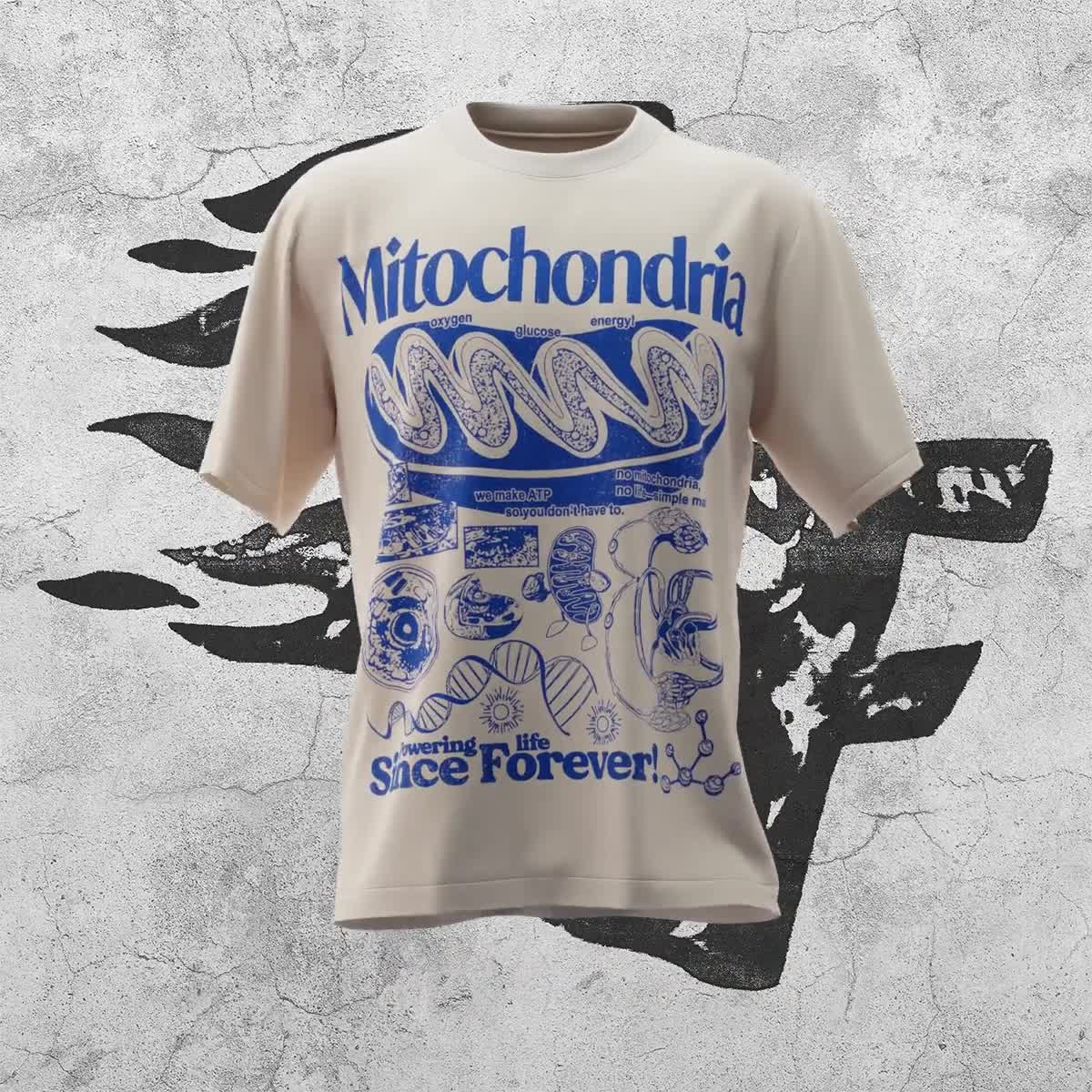 Mitochondria Vintage Science T-shirt, Retro Biology Graphic Tee