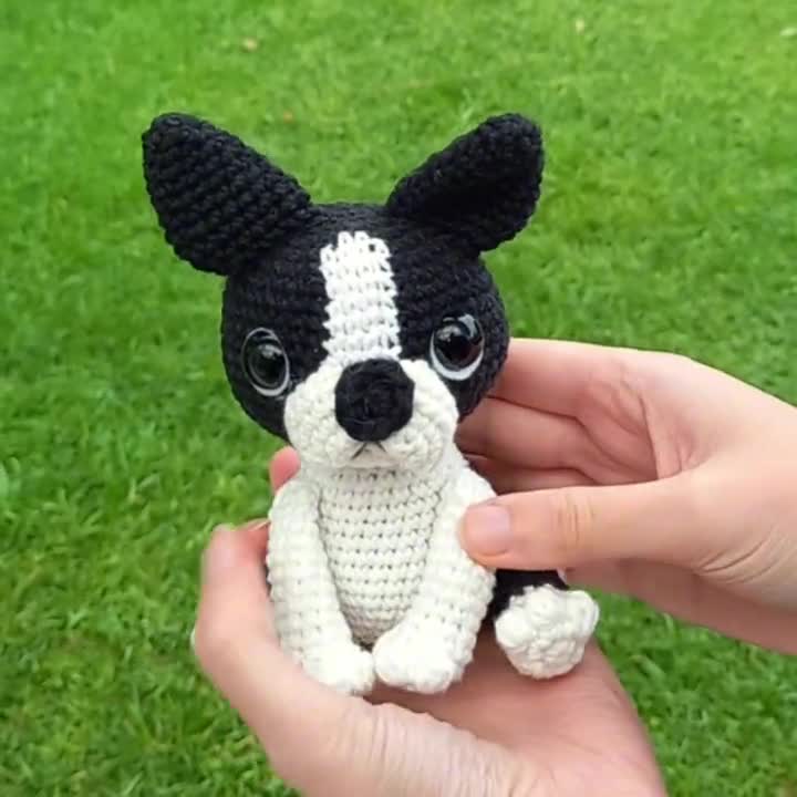 ボストンテリア犬のかぎ針編みパターン - ブルドッグ - Etsy 日本